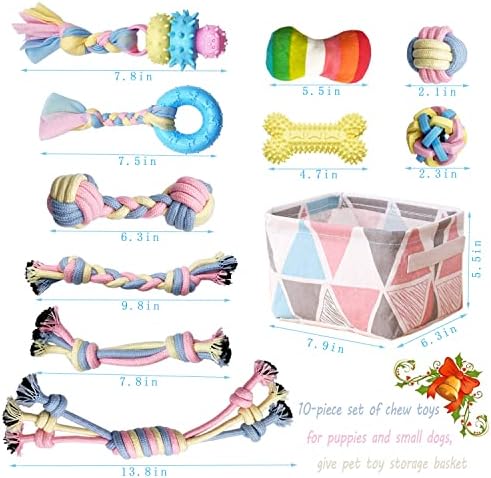 Puppy Chew Toys - Interactive Teething Dog Rope Toy & Balls for Small Dogs