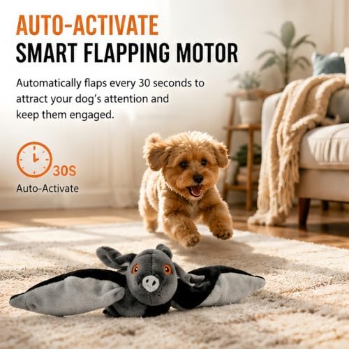 Flying Bat Toy for Dogs & Cats, Flapping Wings Interactive Pet Toy，2