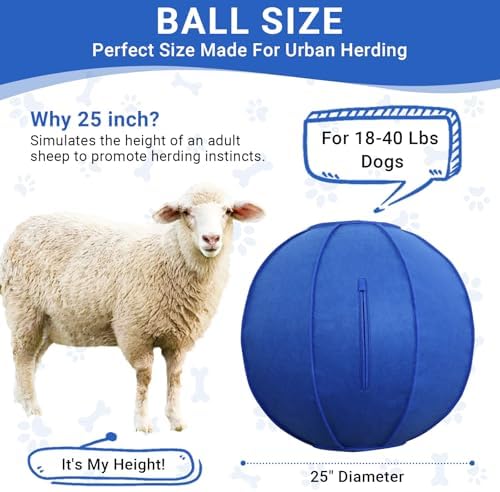 Herding Ball Toy for Dogs and Horses, Bright Blue, L