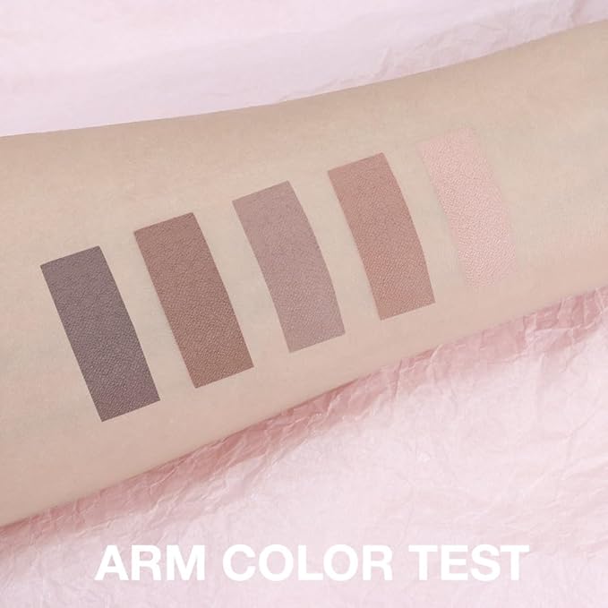 Matte Cool Neutral Brown Eyeshadow Palette, Taupe Beige Clay Mocha & Charcoal Shades, High Pigment Blendable Long-Lasting Cool-Tone Nude Smokey Eye Makeup Palette for Daily Natural & Mature Eyes 6
