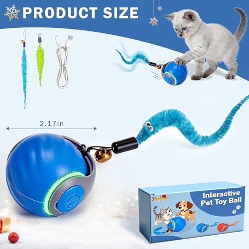 2-Pack Smart Cat Toy Ball, Automatic Rolling Interactive Cat Toys