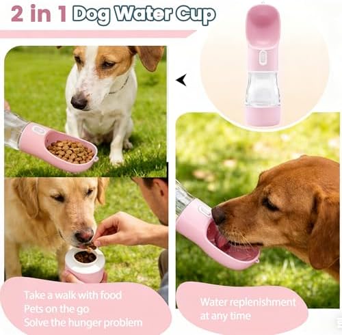 Dog Water Bottle Portable Drinking Water Bowl & Food Container