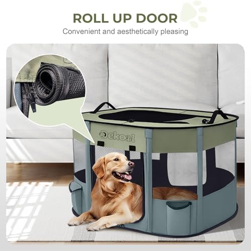 Foldable Pet Playpen, Portable Crate for Dogs & Cats, Indoor Outdoor Travel