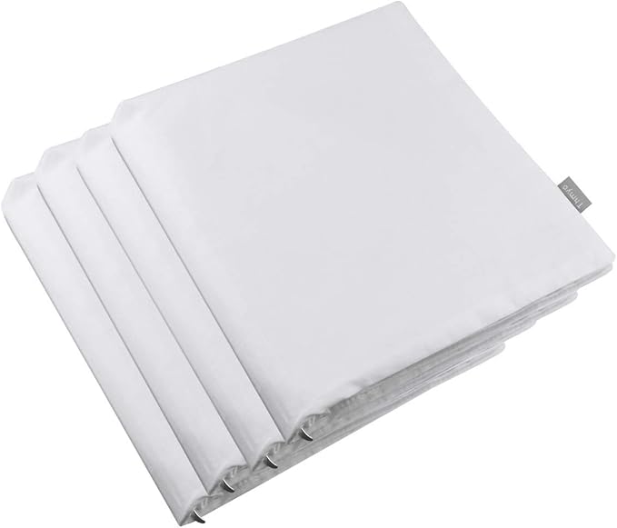 Thmyo 4-Pack 100% Cotton Comfortable Solid Decorative Throw Pillow Case, Square Cushion Cover Pillowcase Sublimation Blank Pillow Covers Valentines Day DIY Throw Pillowcase(16x16inch/40x40cm,White)