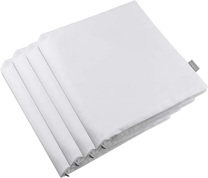 Thmyo 4-Pack 100% Cotton Comfortable Solid Decorative Throw Pillow Case Square Cushion Cover Pillowcase Sublimation Blank Pillow Covers DIY Throw Pillowcase for Sofa Christmas(24x24inch/60x60cm,White)