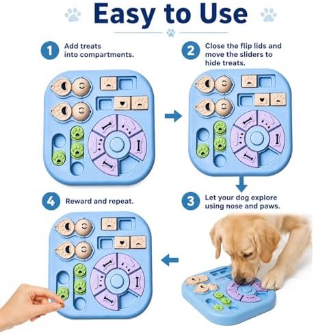 Tee Shirt Galaxy Dog Puzzle Toys, Treat Dispensing Puzzle Feeder for IQ Training and Mental Stimulation, Slow Feeder Enrichment Toy for Small Medium Large Dogs, Light Blue