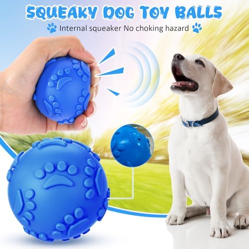 24 Pcs Dog Squeaky Balls Bulk Rubber Squeaky Dog Toys Puppy Balls for Small Medium Pet Interactive Puppy Chew Toys Beach Outdoor, Footprint Shape