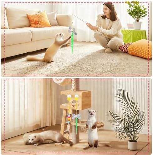 17Pcs Ferret Toys Set, Interactive Chew & Enrichment Toys for Small Pets