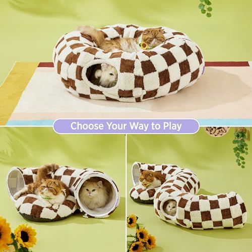 Lesure Donut Cute Jacquard Cat Tunnel Bed Kitten Toys for Puppy Bunny