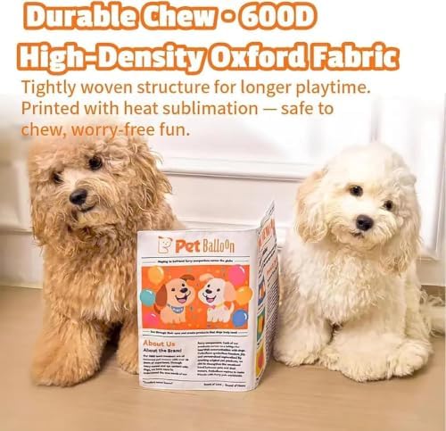 2 Pack Indestructible Newspaper Dog Toy, Crinkle Squeaker Dog Chew Toy, Interactive Crinkle Dog Toy