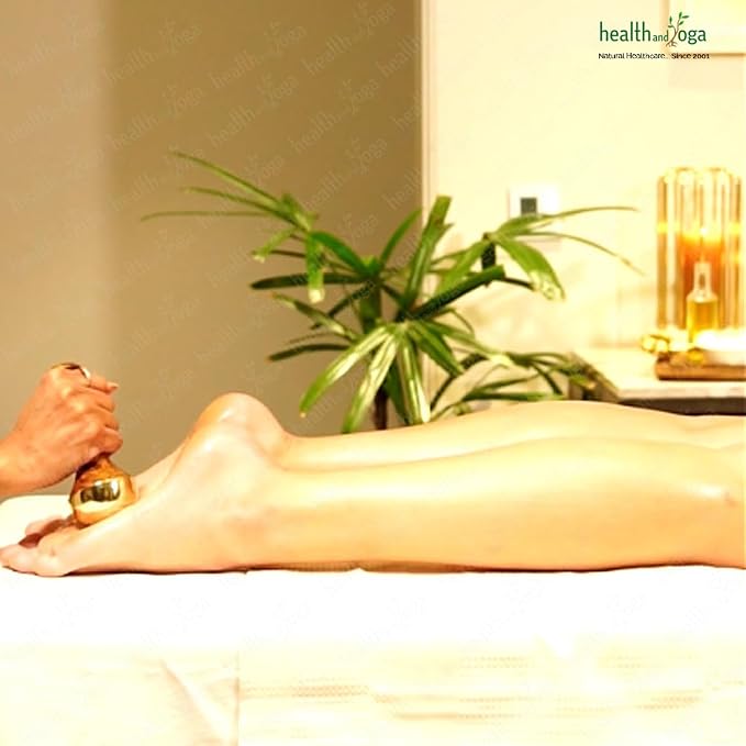 HealthAndYoga™ BronzEase Kansa Foot Massager - Kansa Wand Ayurveda Benefits of Bronze - Massage Wand to Restore Luster Through Detoxification (Stick - Smooth)