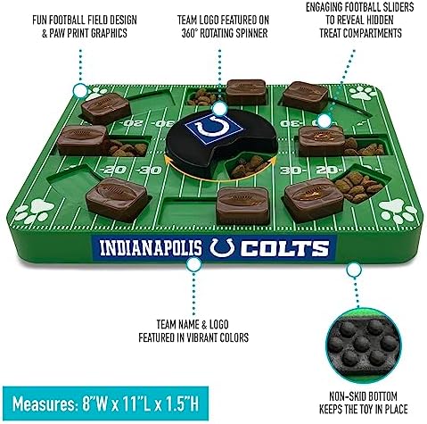 Pets First NFL Indianapolis Colts Puzzle Toy - Interactive Dog Puzzle Treat Toy (Pack of 2)