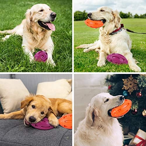 Pawzone 2 Pack Squeaky Dog Toys for Aggressive Chewers Large Medium Small Puppy Interactive Dog Chew Toy Durable Rubber Indestructible Tough Ball