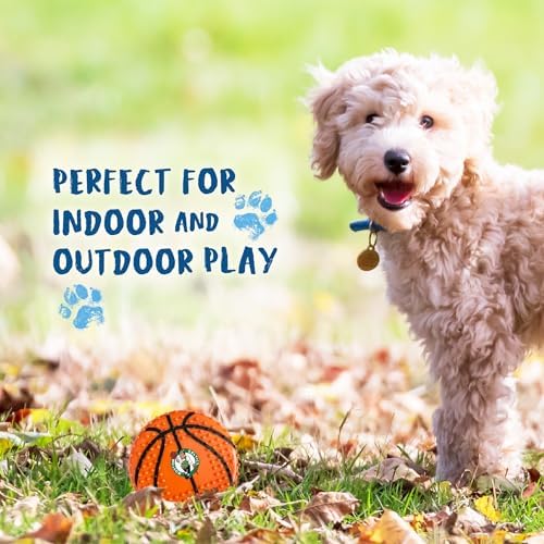 Pets First NBA Boston Celtics Hard-Nylon Bacon-Flavored Basketball Chew Toy, Indestructible Dog and Cat Chewy Toy, Tug, Fetch Toy, Sporty Fun Toy for Dogs