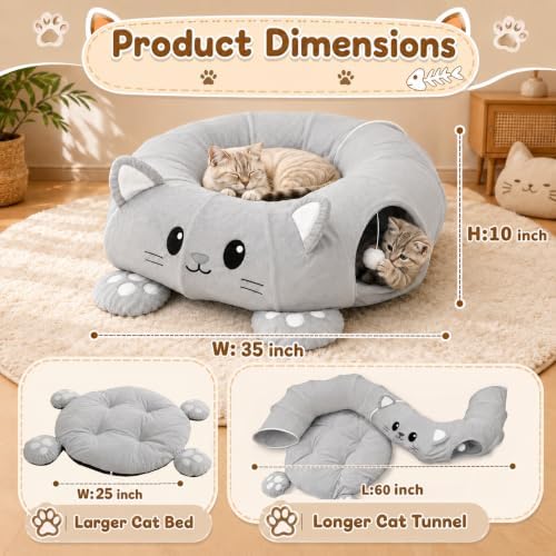Cat Tunnel Bed with 21 Interactive Toys