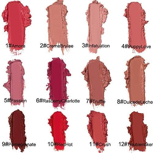 12 Color Cream Lip Gloss, 2025 New Long-Lasting Moisturizing Velvet Lip Lipstick, Waterproof, Non-Fading, Hydrating Tint Natural Jelly Lipstick Suitable for Girls and Women (#10)