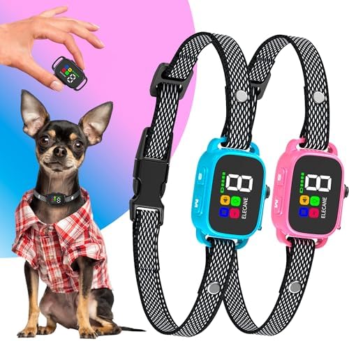 2 Pack Tiny Bark Collar for Small Dogs 5-15 lbs and Puppies - No Shock Anti Barking Collar - Rechargeable Smart Collar for Dog Training with 7 Sensitivity Levels and 3 Beep&Vibration Modes
