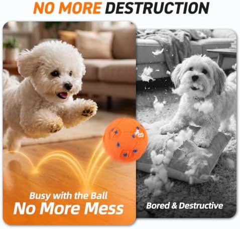 QDAN Interactive Dog Toys, Automatic Moving Dog Balls with 3 Modes, 2.7Inch