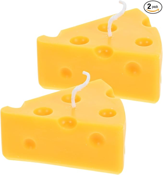 2pcs Cheese Shape Aromatherapy Candles with Fragrance Paraffin Wax Scented Decorative Candles for Party Home Relaxation Stress Relief Birthday and Festival Gift