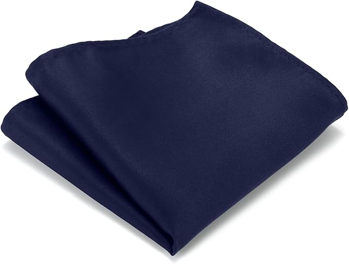 Black Tie Set in Gift Box Mens Solid Color 3.15" (8CM) Black Necktie and Pocket Square Set