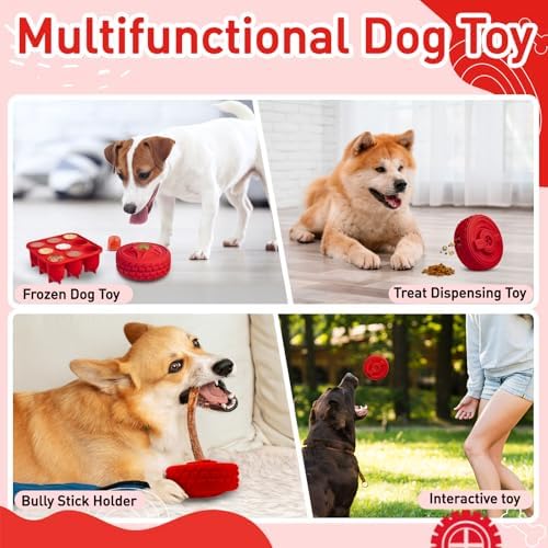 Frozen Dog Toy, Interactive Treat Dispensing Dog Toy, Indestructible Chew Toy for Aggressive Chewers and Large Dogs, Durable Rubber Bully Stick Holder