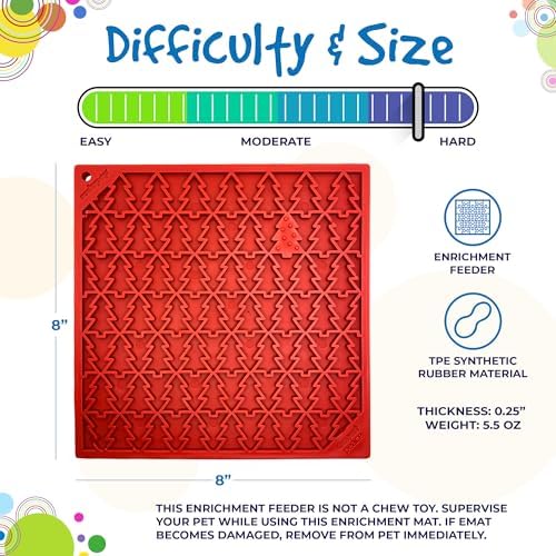 SodaPup Peace eMat – Durable Enrichment Feeder Made in USA from Non-Toxic, Pet-Safe, Food Safe Rubber for Mental Stimulation, Avoiding Overfeeding, Fresh Breath, Digestive Health, Calming, & More