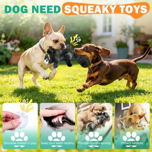 Fuufome Interactive Squeaky No Stuffing Crinkle Chew Toy for Dogs