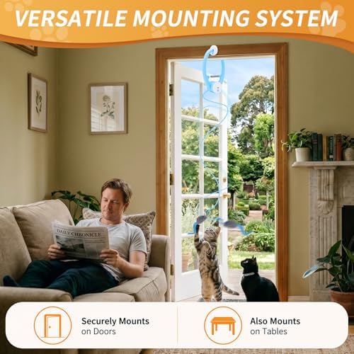 Interactive Cat Toys for Indoor Cats, Clip-On Automatic Flying Mouse