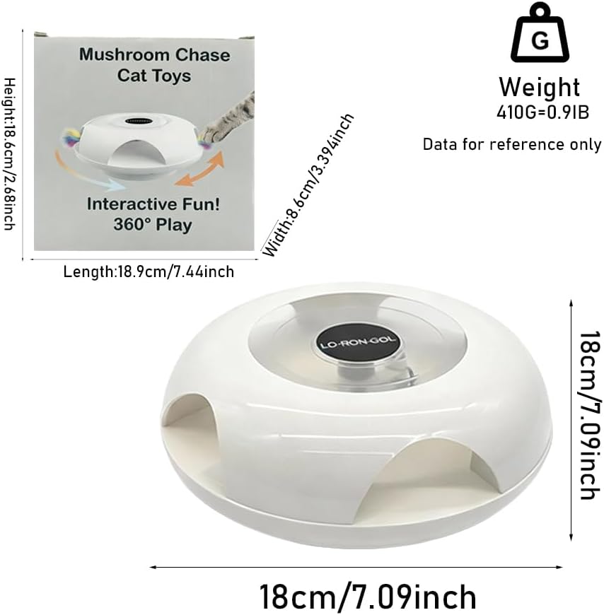 Interactive Whack-a-Mole Cat Toy — Automatic Mushroom Feather Pop-Up Play Toy for Cats, Cognitive Stimulation & Exercise, Durable Pet Entertaining Game (Orange)