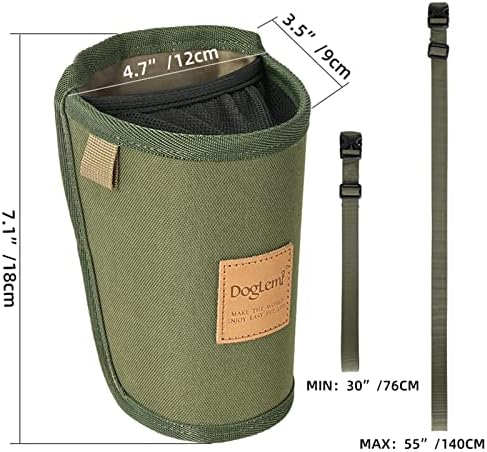 Dog Treat Training Pouch 3 Ways to Wear Elastic Leak-Proof Food Mesh Design Built-in Poop Bag Dispenser Adjustable Multifunctional Shoulder/Waist Bag for Pet Walking and Travel（Army Green ）