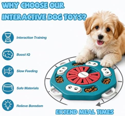 YINEYA Dog Puzzle Toy, Enrichment Toys for Dogs Training IQ & Treat Brain Games, Dog Toys to Keep Them Busy, Mental Stimulation for Dogs, Puppy Toy for Treat Dispensing, Puzzle for Small, Medium, Cats