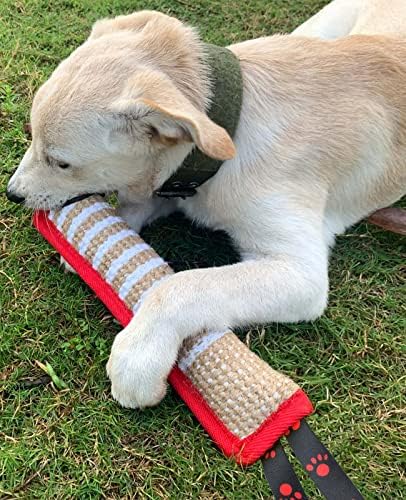 Clysoru Dog Tug Toy Tough Jute Bite Pillow Lasting Training Equipment Puppy to Large Dogs Interactive for Large and Small