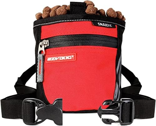 EzyDog SnakPak Wearable Dog Treat Bag with Magnetic Closure - Red