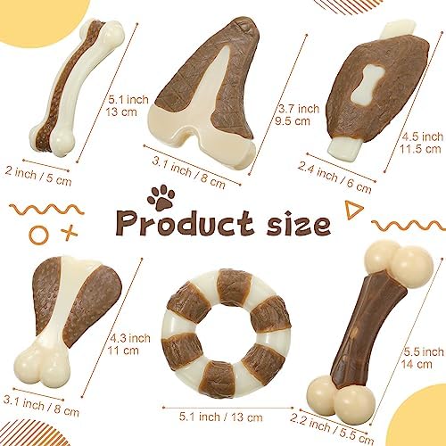 Libima 6 Pcs Dog Chew Toys for Aggressive Chewers, Cute, Small and Medium