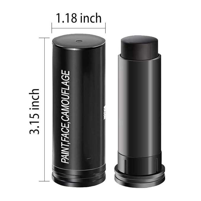 Kaely 3Pcs Face Paint Stick, Baseball Football Softball Eye Black Stick for Outdoor Sports, Black Brown Green Camo Face Body Paint Kit, Easy to Color, Halloween Birthday Party Clown Makeup Sets