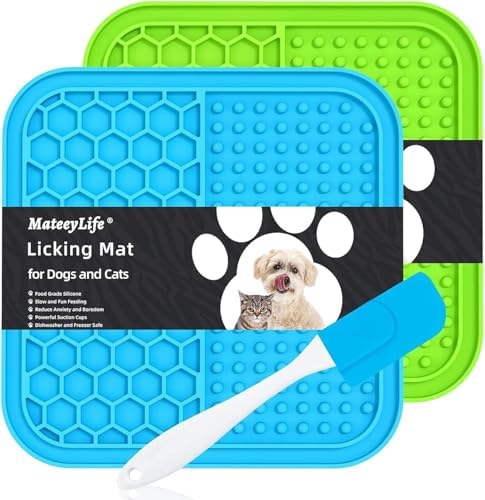 MateeyLife Lick Mat for Dogs & Cats, Slow Feeder Licking Pads for Boredom