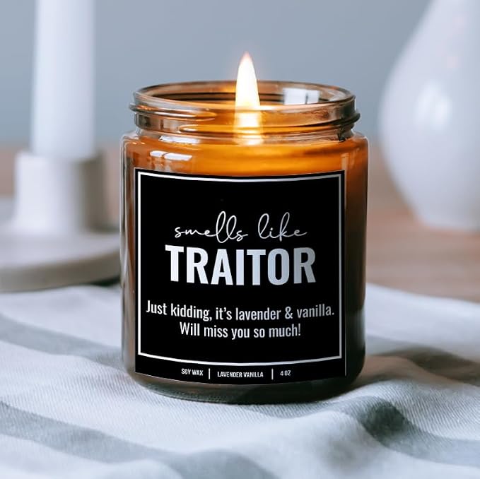 You Nique Designs New Job Candle for Women, 9 Ounces, Going Away Gifts for Coworker, Coworker Leaving Candle for Women, Farewell, Goodbye, All Natural Soy Aromatherapy Candles (Lavender&VanillaA 4oz)