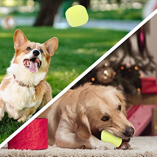 Interactive Dog Balls, 2 Pack Plush Squeaky Dog Toys Balls for Dogs, Tennis Ball Rugby Dog Toy Ball Indoor Outdoor Sports Stuffed Puppy Toy for Small Medium Dog(Tennis+Rugby)
