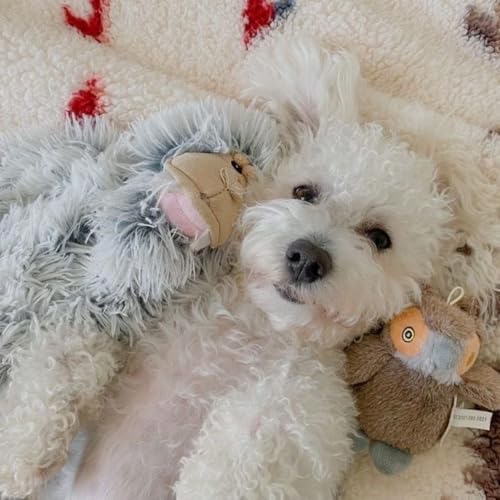 Tall Tails Yeti Rope Body Dog Toy – Durable Plush Squeaky Dog Toy for Snuggling & Play