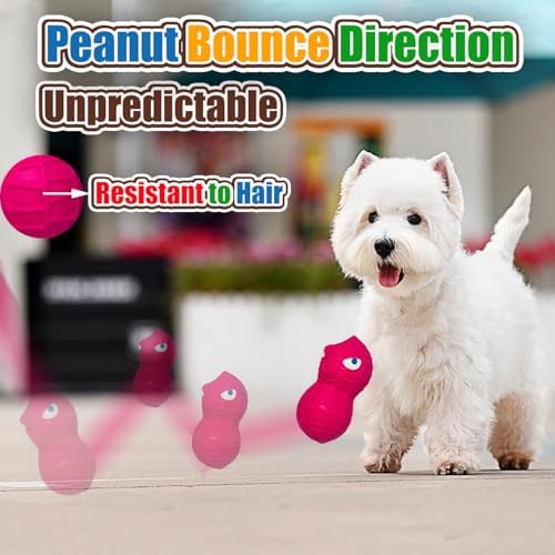 HOLYSTEED Latex Squeaky Dog Toys for Small Dogs, Mini Breeds, 1.6" Peanut