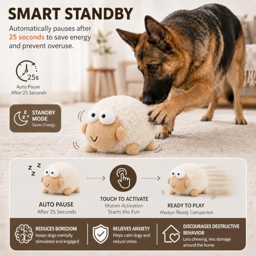Plush Moving Lamb Interactive Heavy Duty Enrichment Dog Toys to Keep Busy