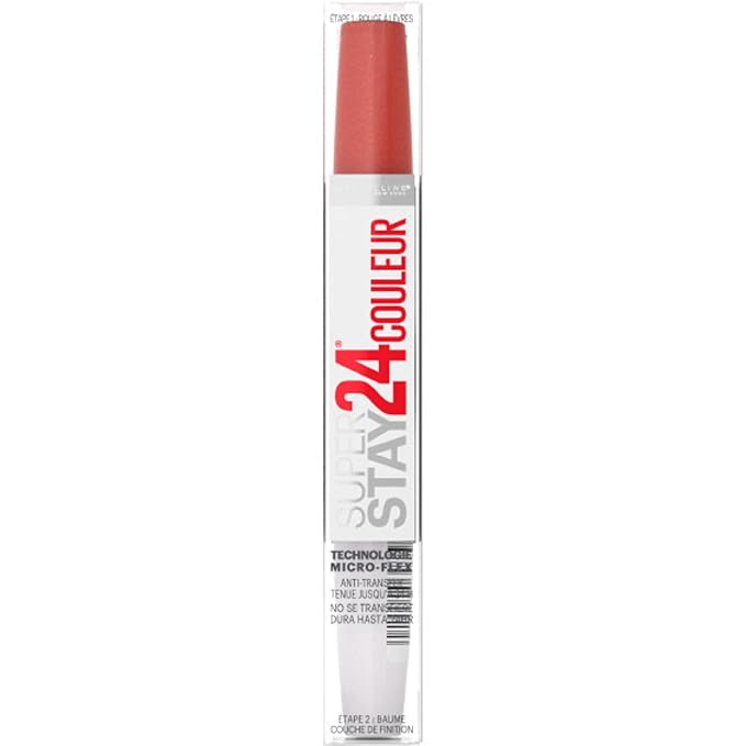 MAYBELLINE Super Stay 24 2-step Long Lasting Liquid Lipstick and Lip Balm, 915 Sultry Amber, 1 count