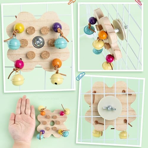 Mygeromon Bird Toys for Parakeets Interactive Spinning Cage Accessories
