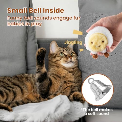 4 Pack Catnip Toys,Egg Yolk Shape Crinkle Toys for Indoor Cats