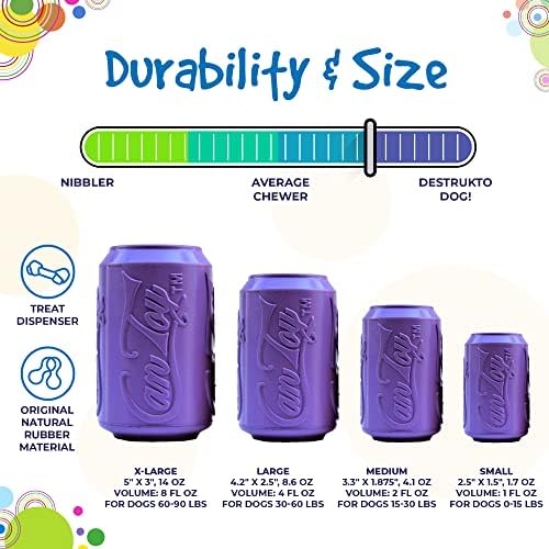 Soda Pup Dog Chew Toy and Treat Dispenser - Enrichment Dog Toys - Treat Dispensing Dog Toys - Dog Puzzle Toys - Dog Treat Toy - Grape Crush - Medium