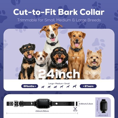 Citronella Bark Collar for Dogs, No Shock Spray Anti Bark Collar, Rechargeable Humane Training Collar for Small Medium Large Dogs, Waterproof Adjustable TPU Strap – for Indoor and Outdoor Bark Control
