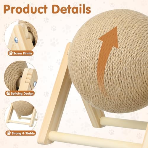 STOBOK Cat Scratching Ball Cat Scratcher Kitten Scratching Toy for Indoor Cats Claw Care and Exercise Stable Pet Supplies for Home Pet Shops Shopping Malls Shops 8.66 X 7.08 X 6.29 in