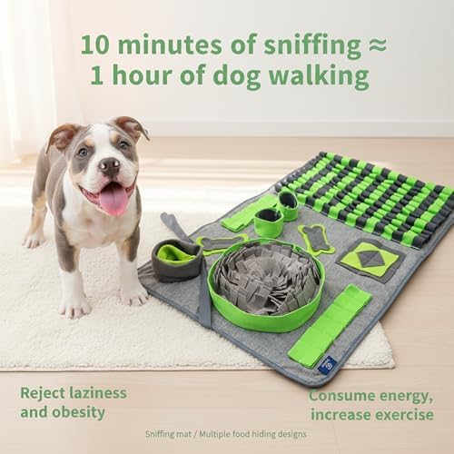 M Snuffle Mat Green Dog Puzzle Enrichment Slow Feeder