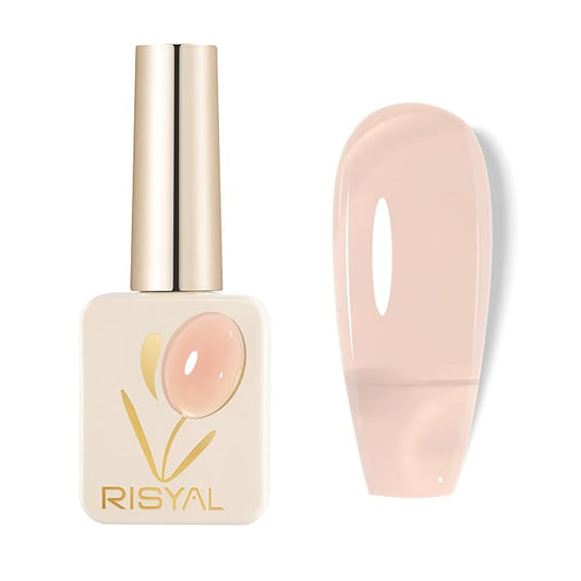 Jelly Gel Nail Polish - Sheer Translucent Semi-Transparent UV/LED Gel with Glossy Finish (Nude Pink)