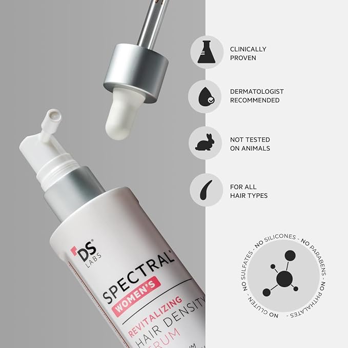 DS Labs Spectral Women’s Hair Density Serum (formerly Spectral.CSF), 60mL - Lightweight Leave-In for Fuller, Thicker Looking Hair, Fast Absorbing, Non-Greasy, For All Hair Types